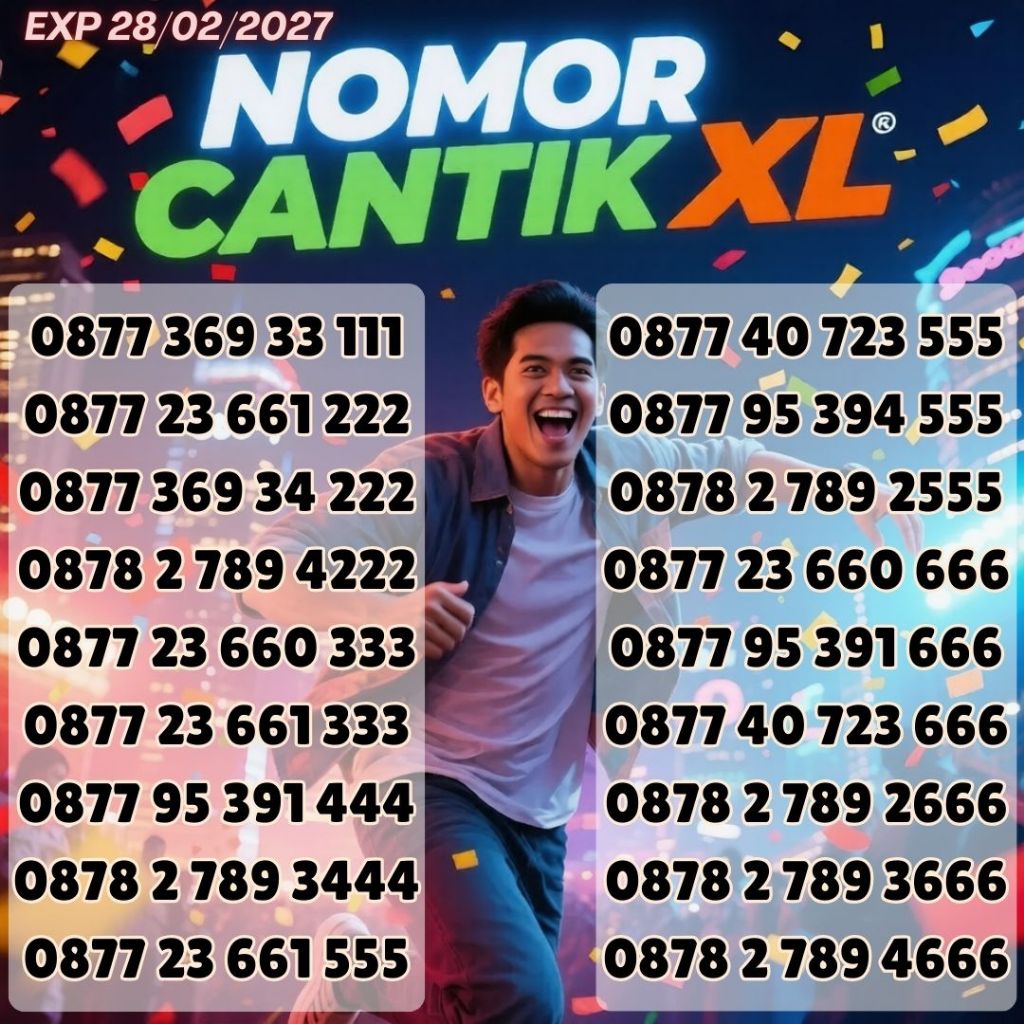 Nomor Cantik XL Reguler Seri Ekor Triple Harga 39ribu