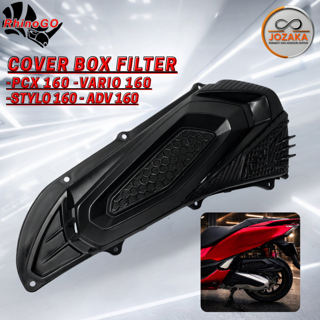 RhiniGo - Box cover filter pcx 160/vario160/adv160/stylo 160 Racing style / sporty