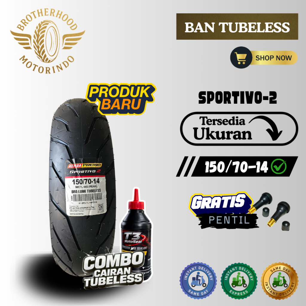 BAN ASPIRA TUBELES SPORTIVO 2 150/70-14 / BAN RING 14 / 150 70 14 / BAN MOTOR MATIC / BAN MOTOR AERO