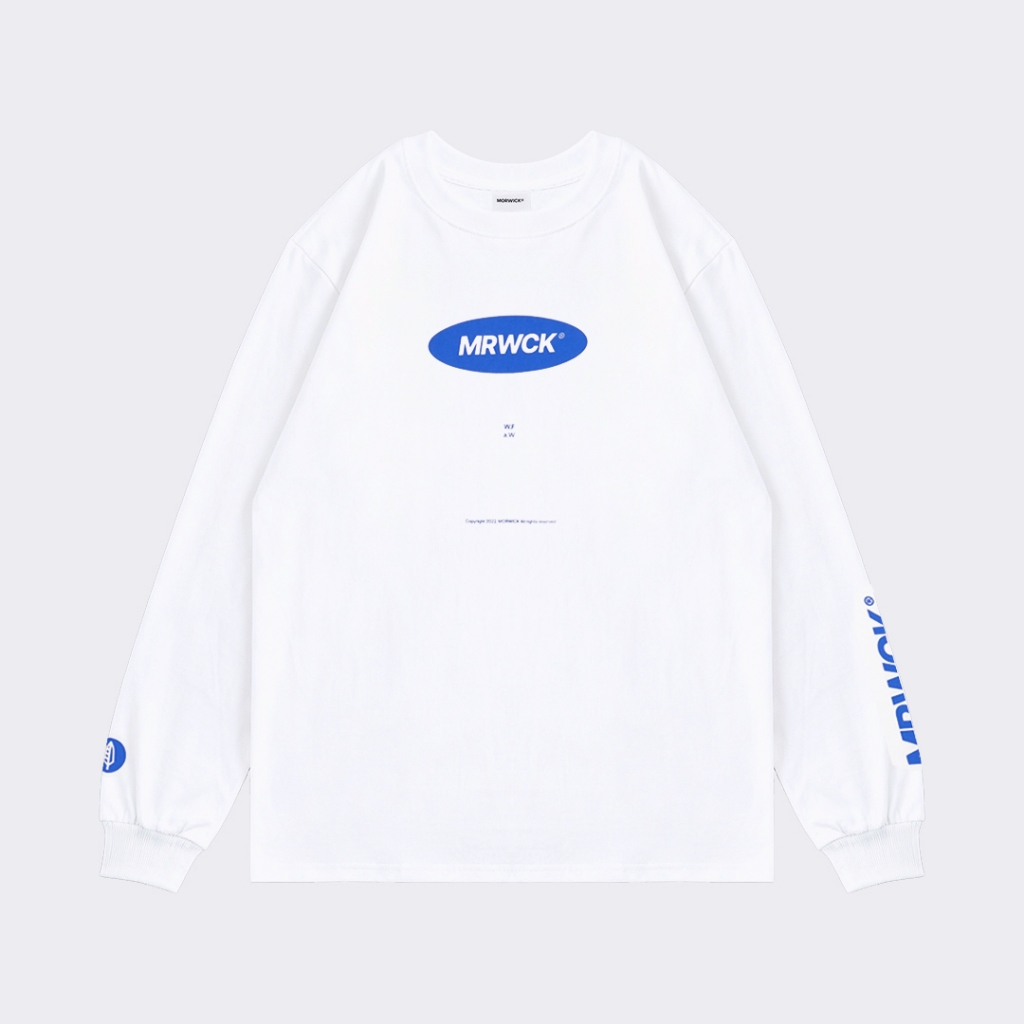 MORWICK - Tshirt Kaos Long Sleeve Lengan Panjang Pria - Ellipse Putih - Cotton Combed 24s Adem Nyama