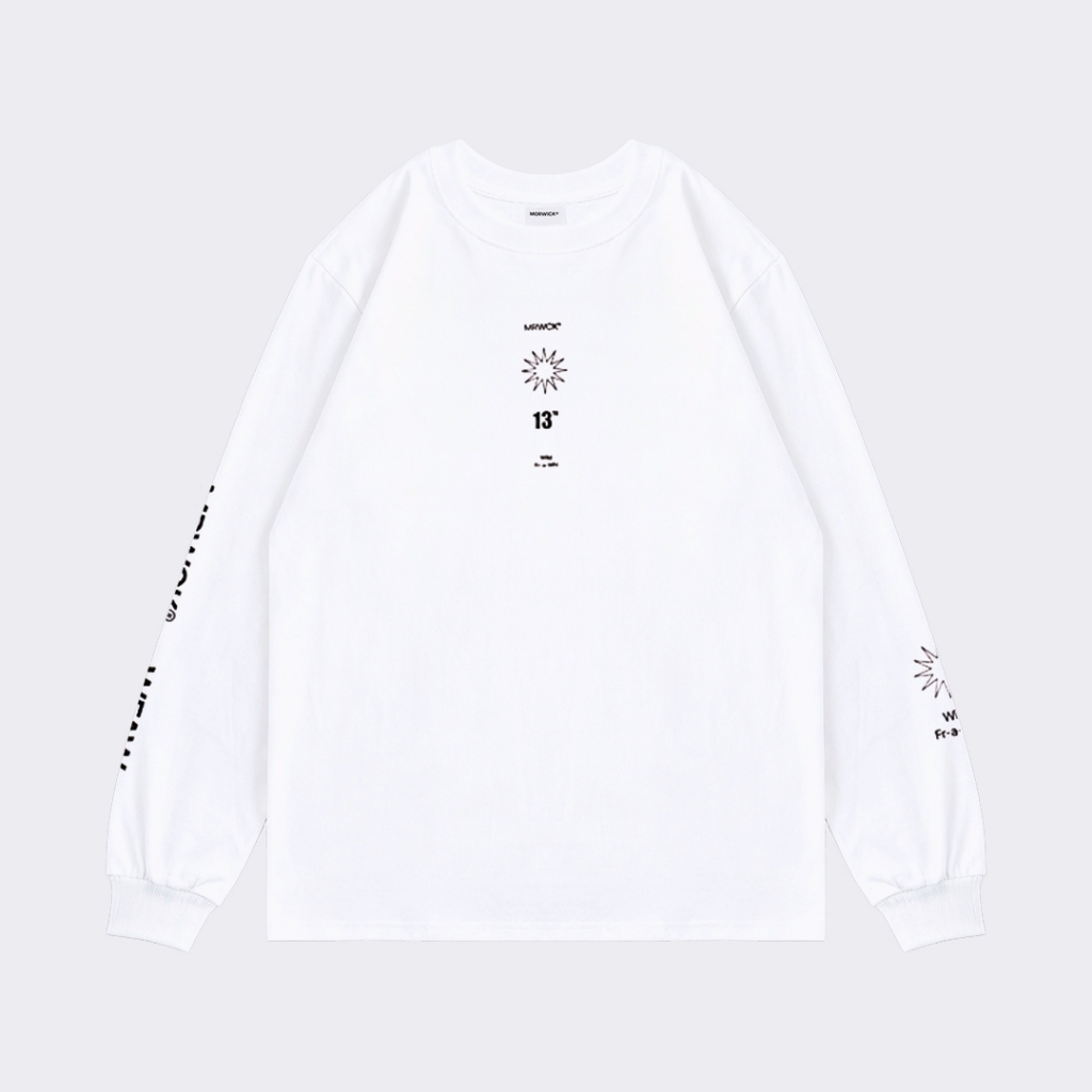 MORWICK - Tshirt Kaos Long Sleeve Lengan Panjang Pria - WFAW - Putih - Cotton Combed 24s Adem Nyaman