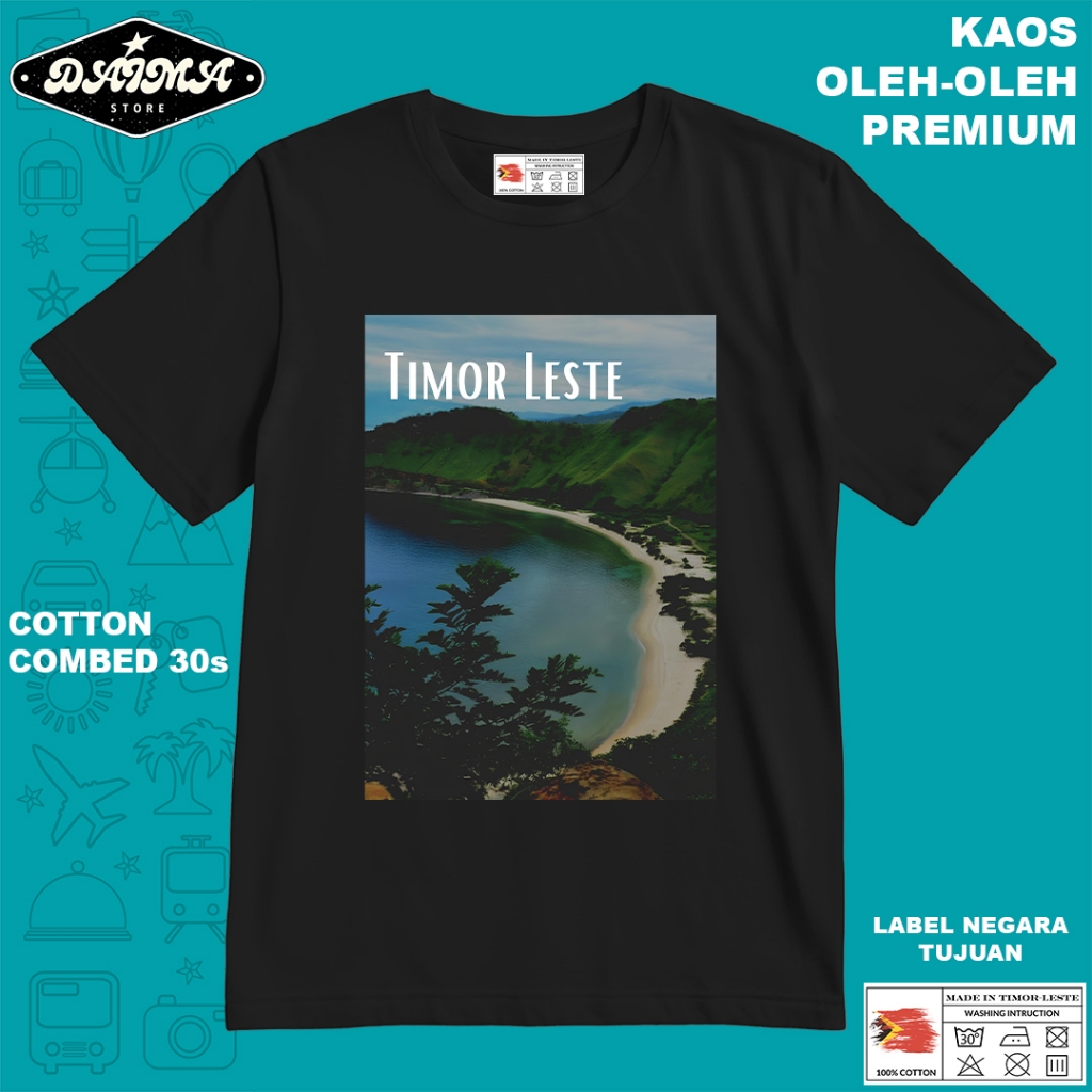 KAOS OLEH OLEH TIMOR LESTE 4 PAKAI TAG LABEL TIMOR LESTE ASLI BAJU SOUVENIR PREMIUM GIFT