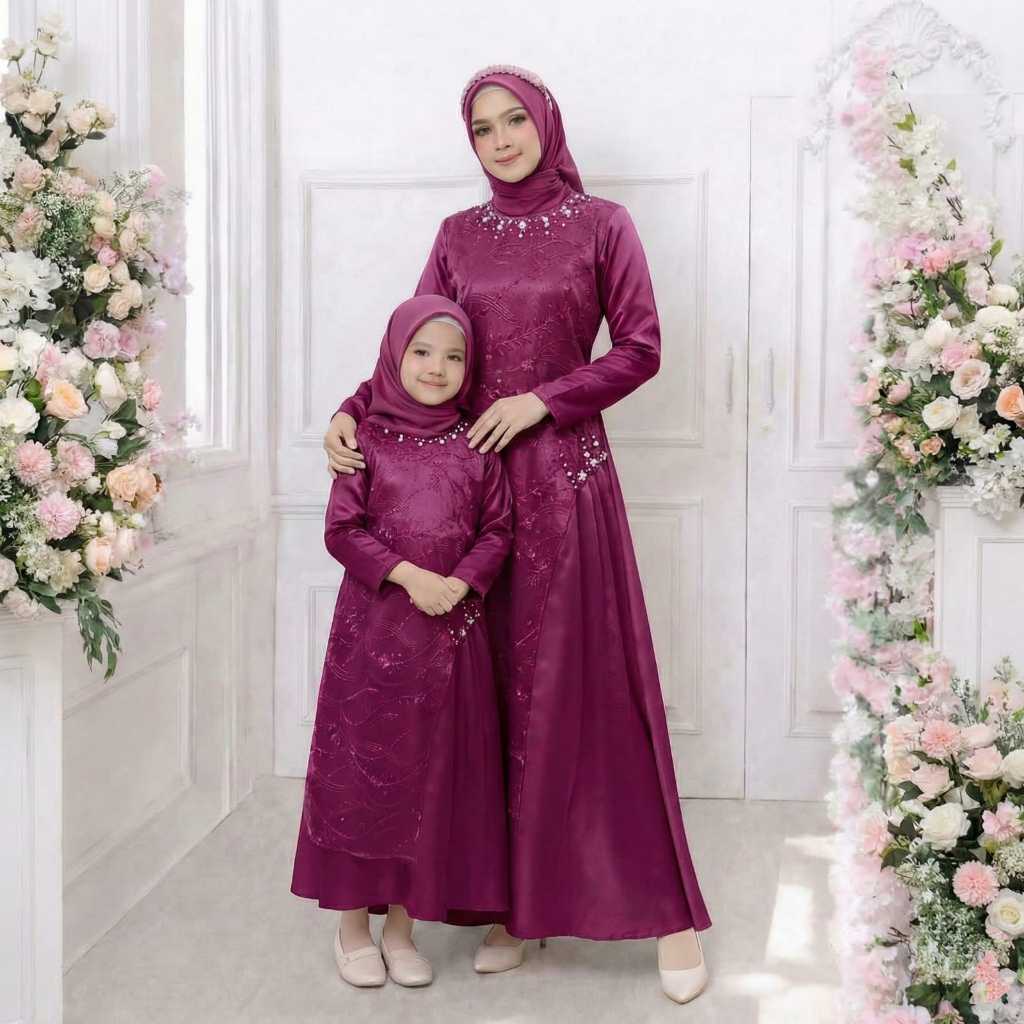Kids Monic (2-11tahun) Gamis Brokat Anak Perempuan Gaun Anak Dres A anak Baju Pesta Anak Perempuan M