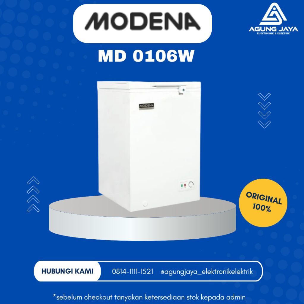 Chest Freezer / Freezer Box MODENA - MD 0106 W ( Kapasitas 105 Liter)