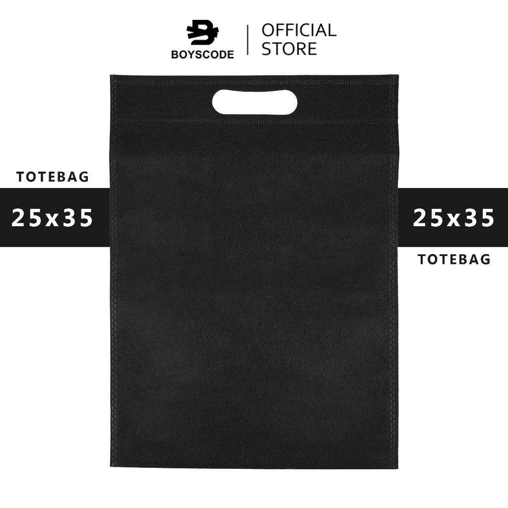 SKINRUMA Totebag Spunbond Packaging Exclusive Hitam Polos / Goodie Bag Belanja Souvenir / Shopping B