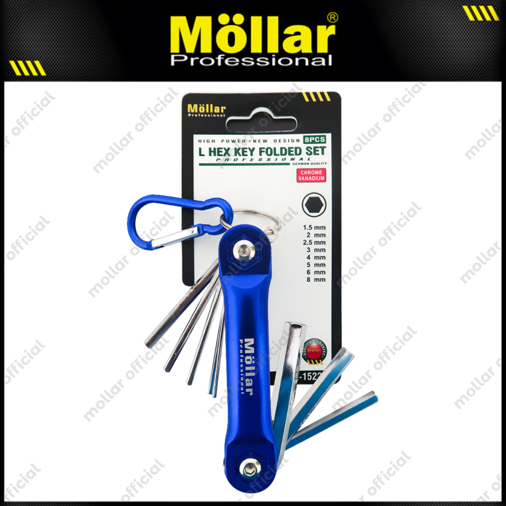 MOLLAR MLR-152253 Kunci L Set Lipat 8 Pcs 1.5 mm - 8 mm Original
