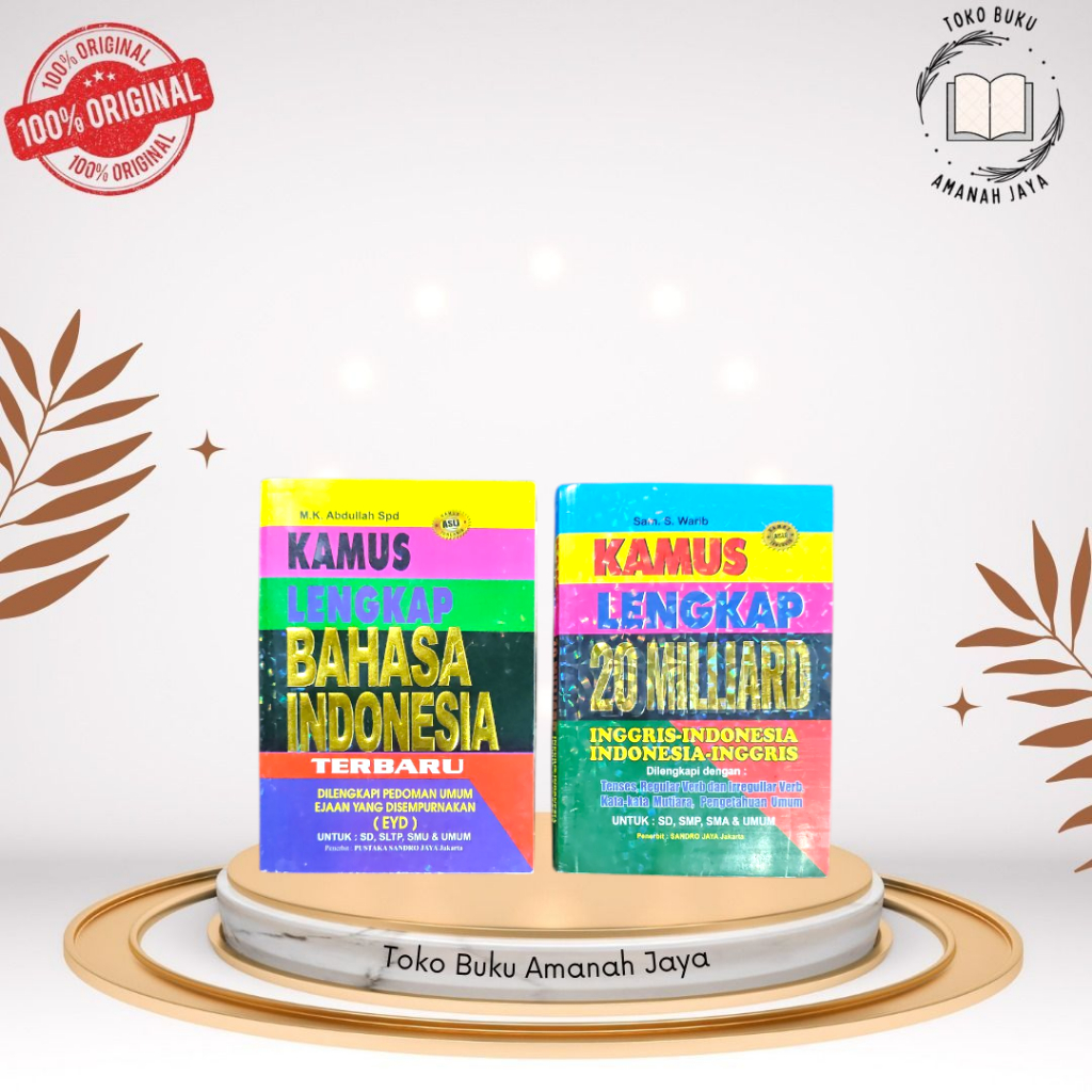 Paket 2 Buku Kamus Ukuran Kecil Bahasa Indonesia dan Kamus Bahasa Inggris Untuk Anak SD-SMA