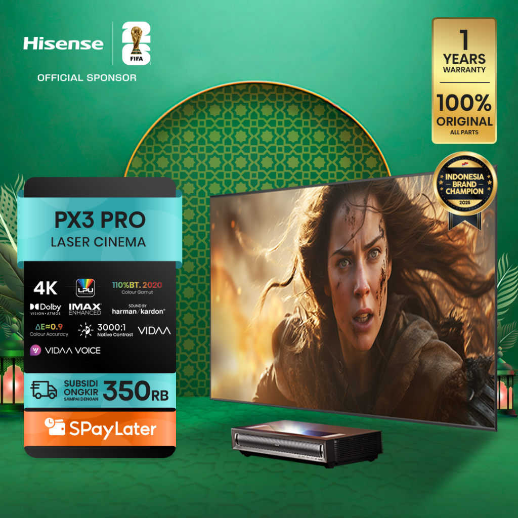 (BELI TV GRATIS TV) Hisense TV PX3-PRO Vidaa Laser TV 120 inch LPU Laser Engine Ultra Short Throw Te