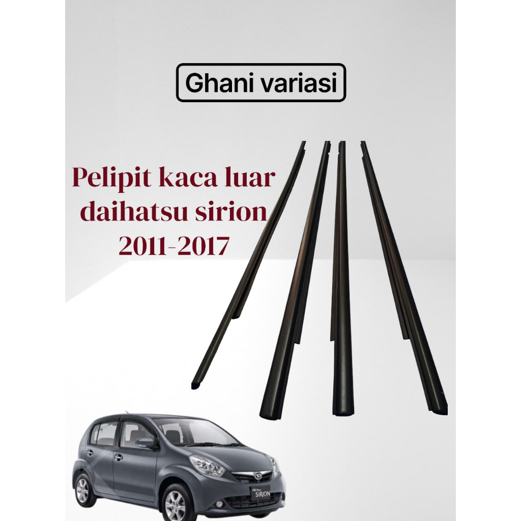 karet pelipit kaca luar water strip kaca mobil daihatsu sirion 2011-2017