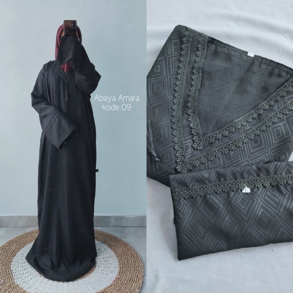 ABAYA AMARA | ABAYA JETBLACK EMBOSS | ABAYA ARAB EMBOSS | ABAYA SHOLAT | ABAYA TRAVELING JETBLACK
