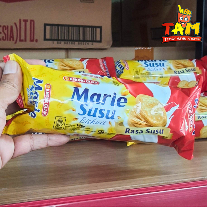 Biskuit Marie Susu Pouch Merah 160 Gram / Kue Kering Biskuit Khong Guan - Tam Snack