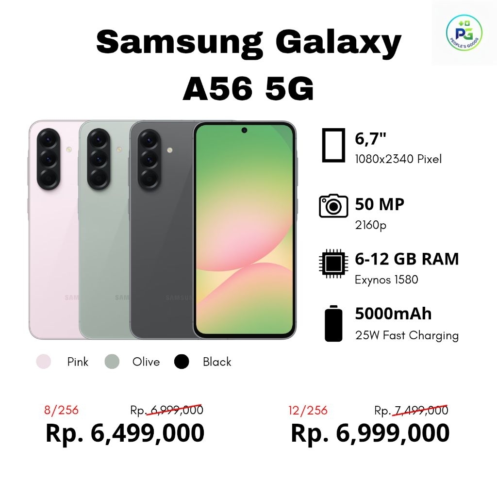 HP BARU SAMSUNG GALAXY A56 GARANSI RESMI SEIN