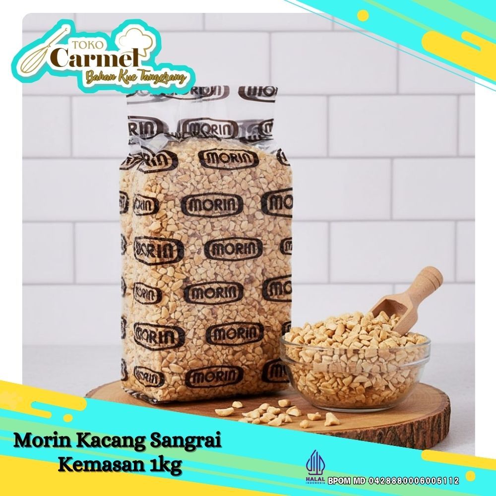 Morin Nut Donut Kacang Sangrai Cacah 1kg - Kacang Tanah Topping Donut Roti Dessert