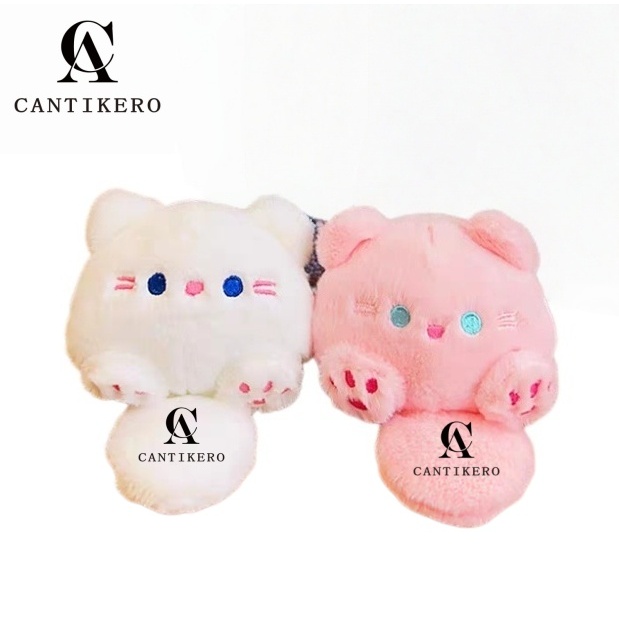 CANTIKERO Bunyi Gantungan Kunci Boneka Kucing Fluffy Bunyi Lucu Gantungan tas boneka