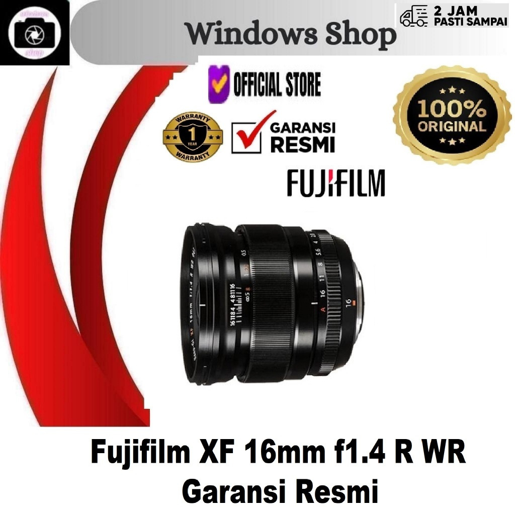 Fujifilm XF 16mm f1.4 R WR Fuji XF16mm f1.4 Garansi Resmi