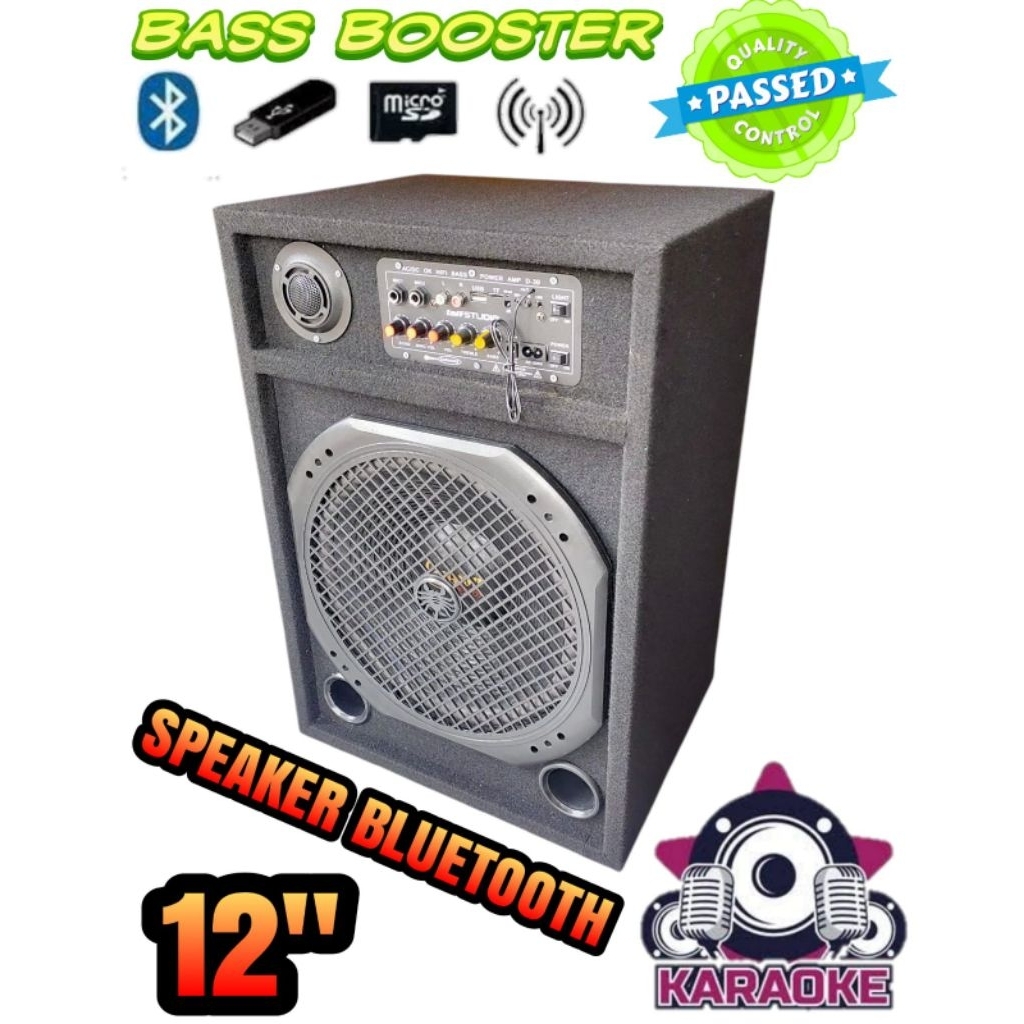 Speaker Aktif Bluetooth 12 Inch Karaoke Super Bass Kotak AC DC