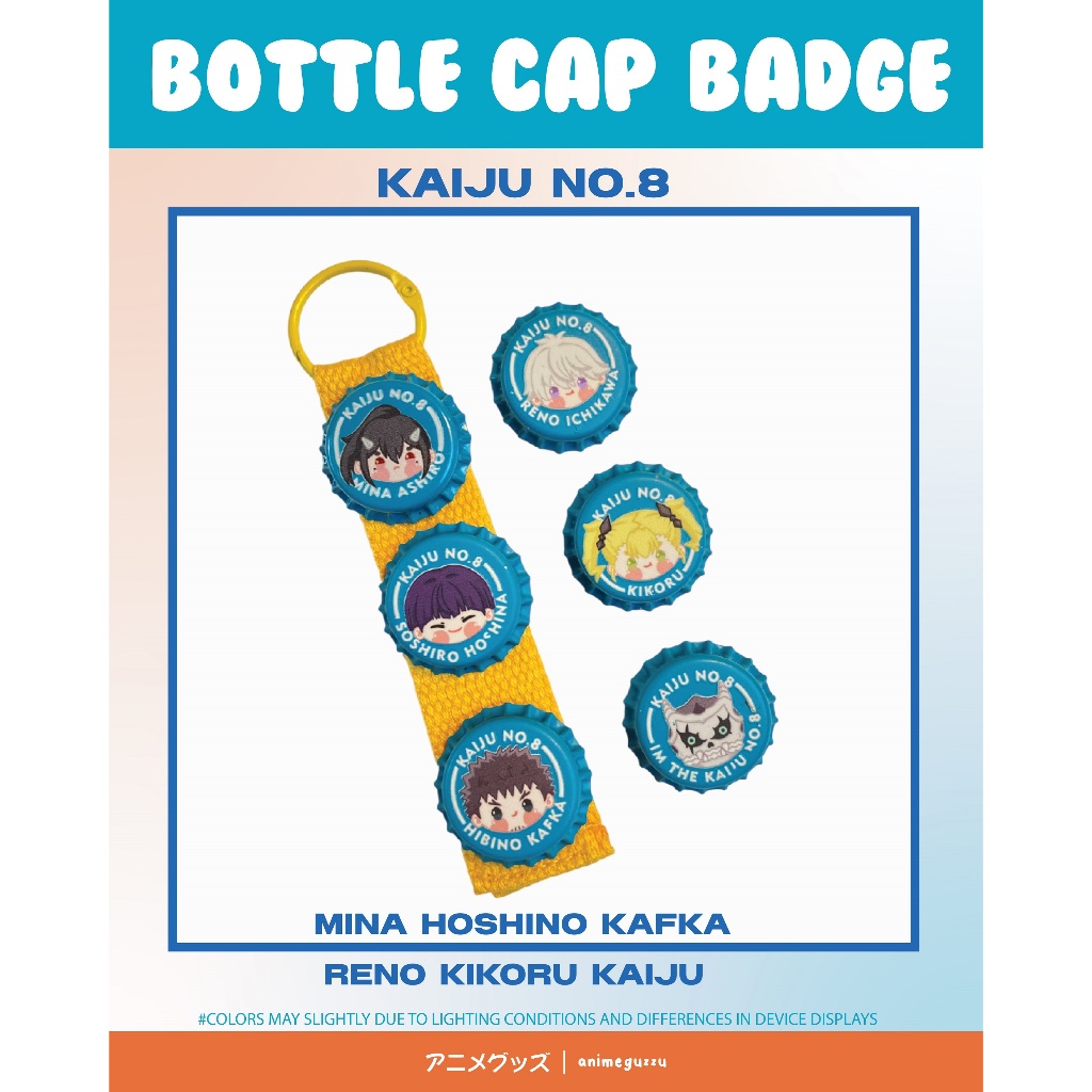 ANIMEGUZZU BOTTLE CAP BUTTON PIN KAIJU NO.8 SERIES - PIN BOTTLE