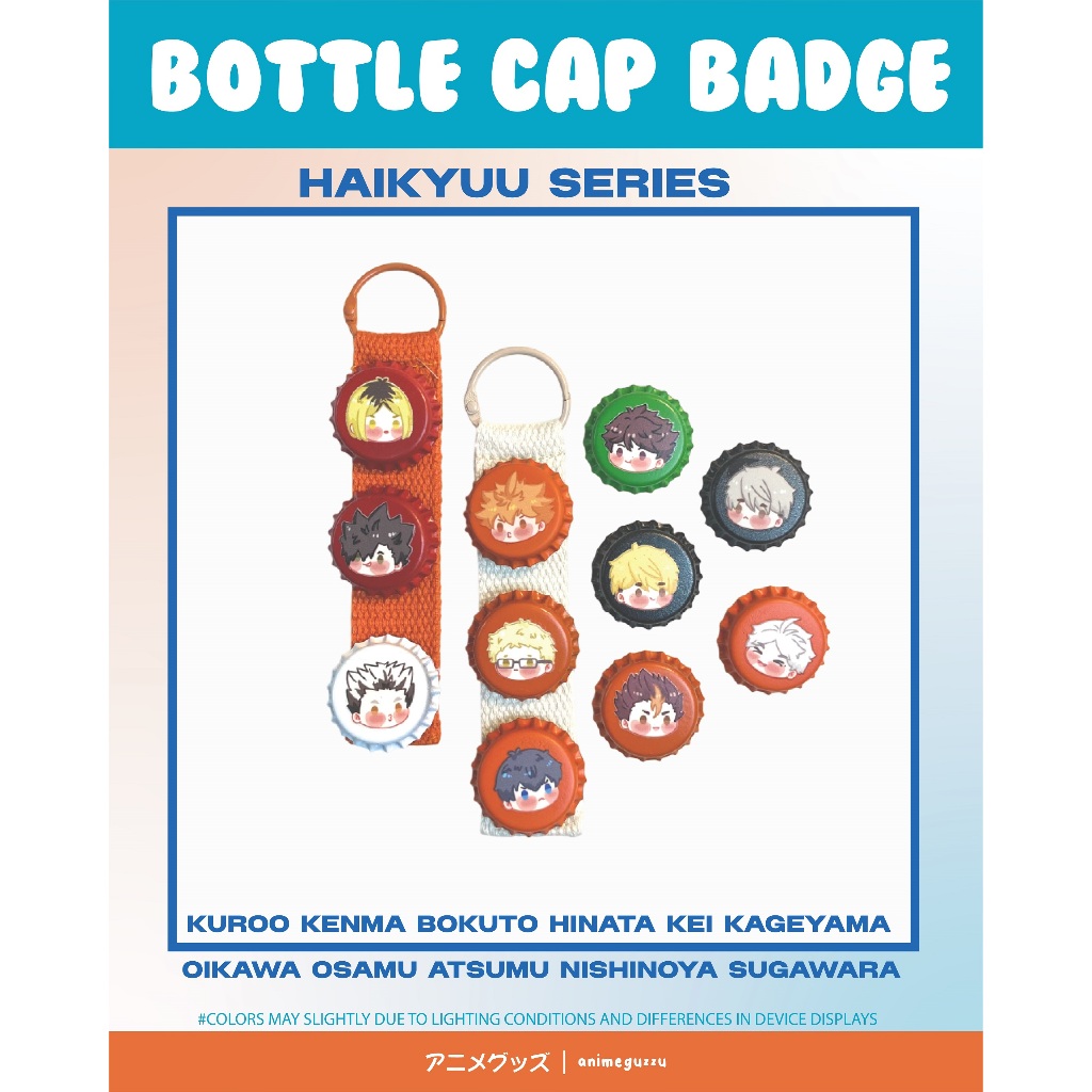 ANIMEGUZZU BOTTLE CAP BUTTON PIN HAIKYUU SERIES - PIN BOTTLE