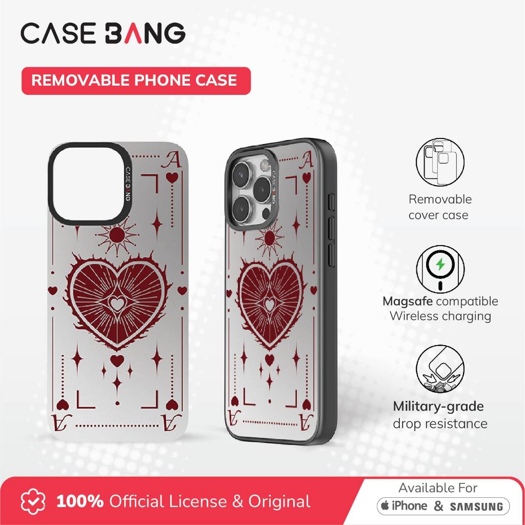 Casebang Removable Phone Case Cover Ace Series - Heart A Magnetic Casing Iphone
