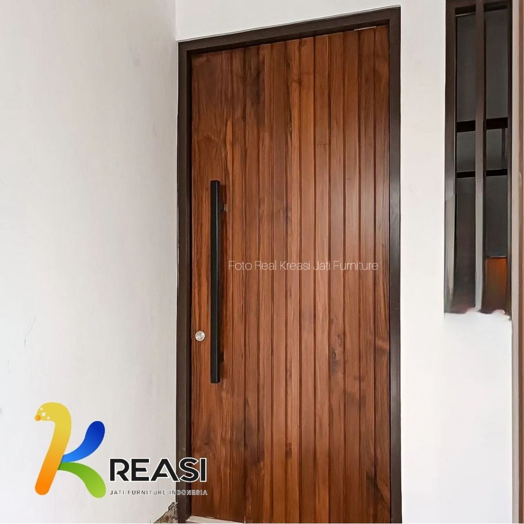 Pintu Kayu Jati Minimalis Satu Set Kusen