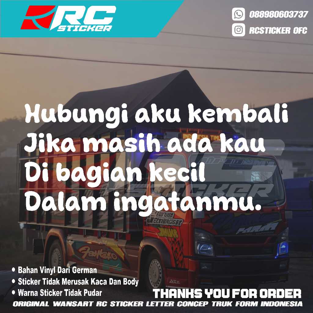 stiker hubungi aku kembali cutting variasi kaca pintu stiker truk hubungi aku kembali terbaru