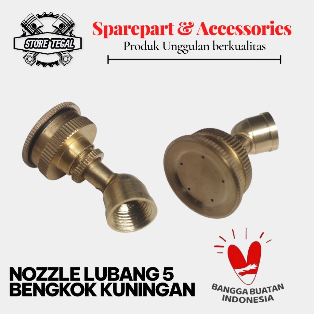 Nozzle spuyer Lubang 5 Bengkok Kuningan