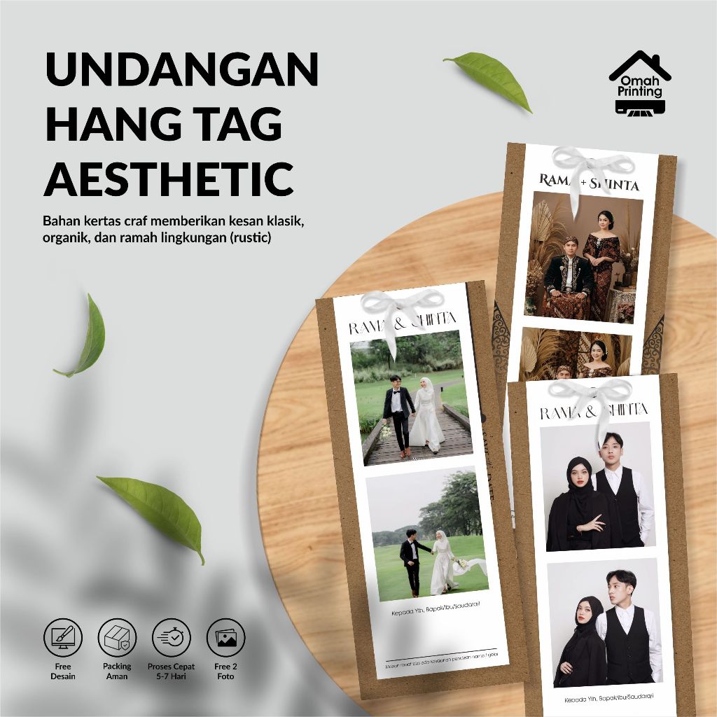 Undangan Pernikahan Hangtag / Undangan Pernikahan Aesthethic Craf / Undangan Nikah Murah dengan tali