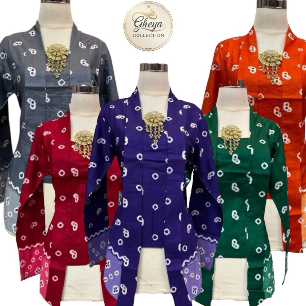 atasan kebaya kutu baru jumputan/kebaya wanita modern/kebaya formal lengan panjang