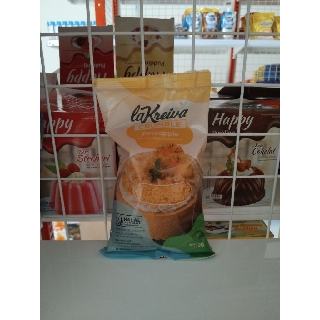 La Kreiva Crumble 250gr - Topping Kue Rasa Red Velvet Kasar, Tekstur Kasar untuk Topping Makanan