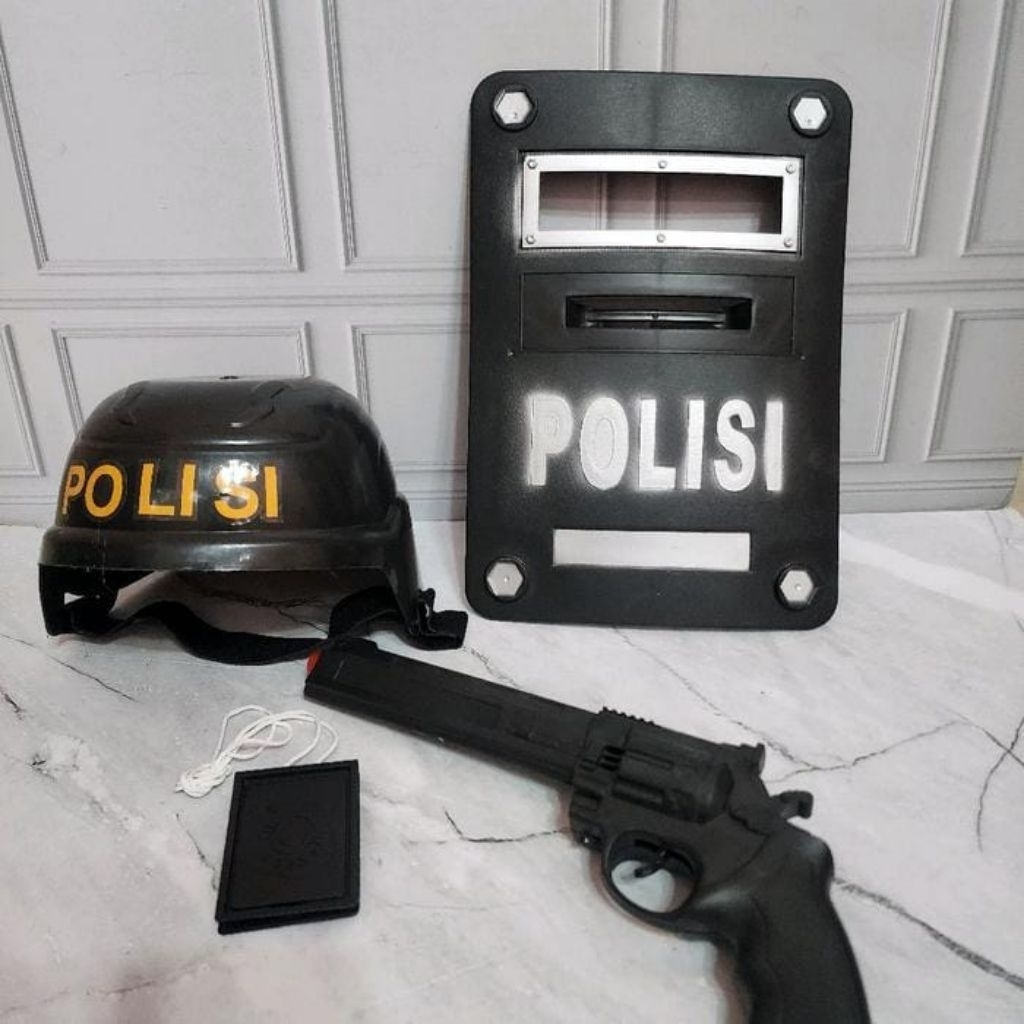 Mainan Set Helm murah Tameng Tembakan Polisi Anak Edukatif new