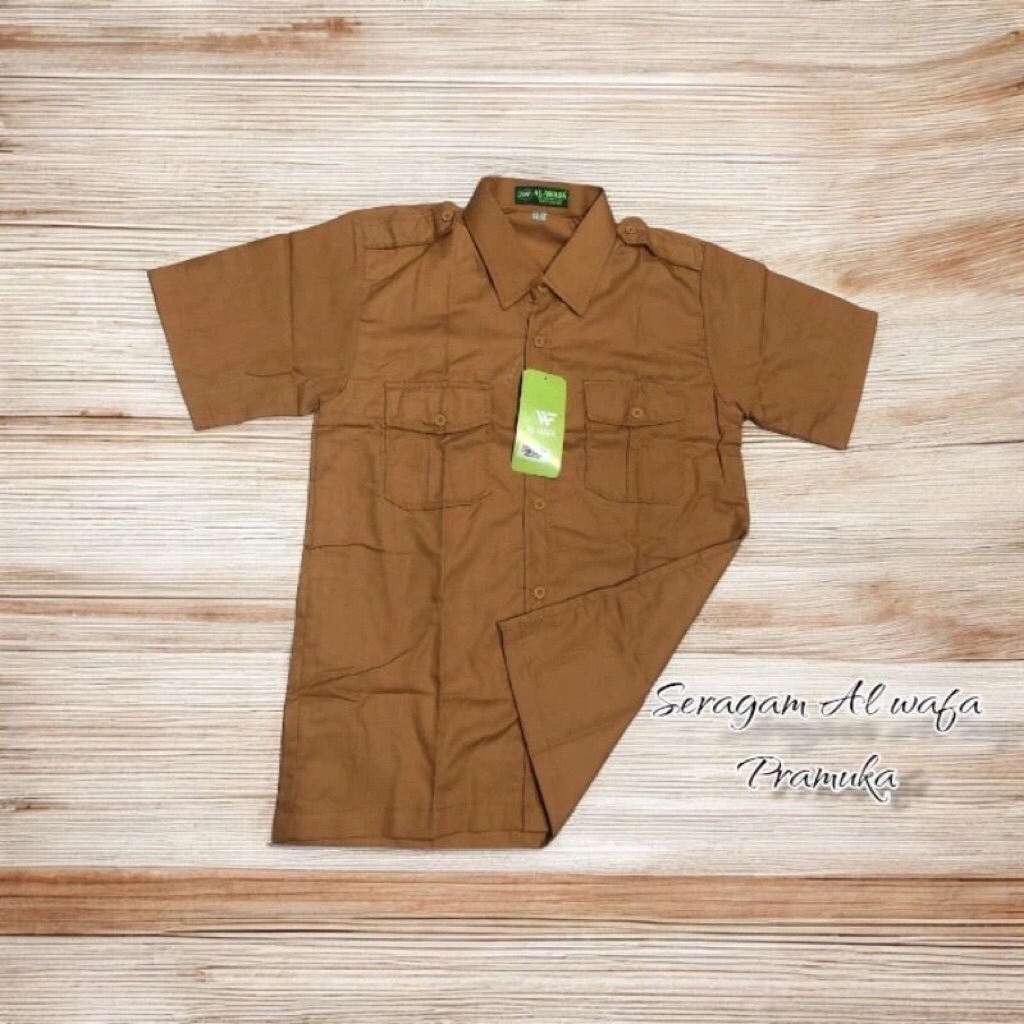 BAJU SERAGAM SEKOLAH AL WAFA PRAMUKA PENDEK LAKI EXCLUSIVE