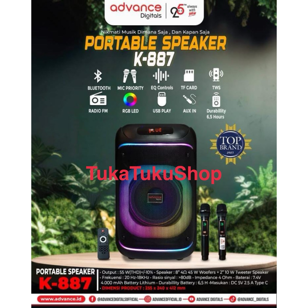 Advance Speaker Aktif Portable K-887