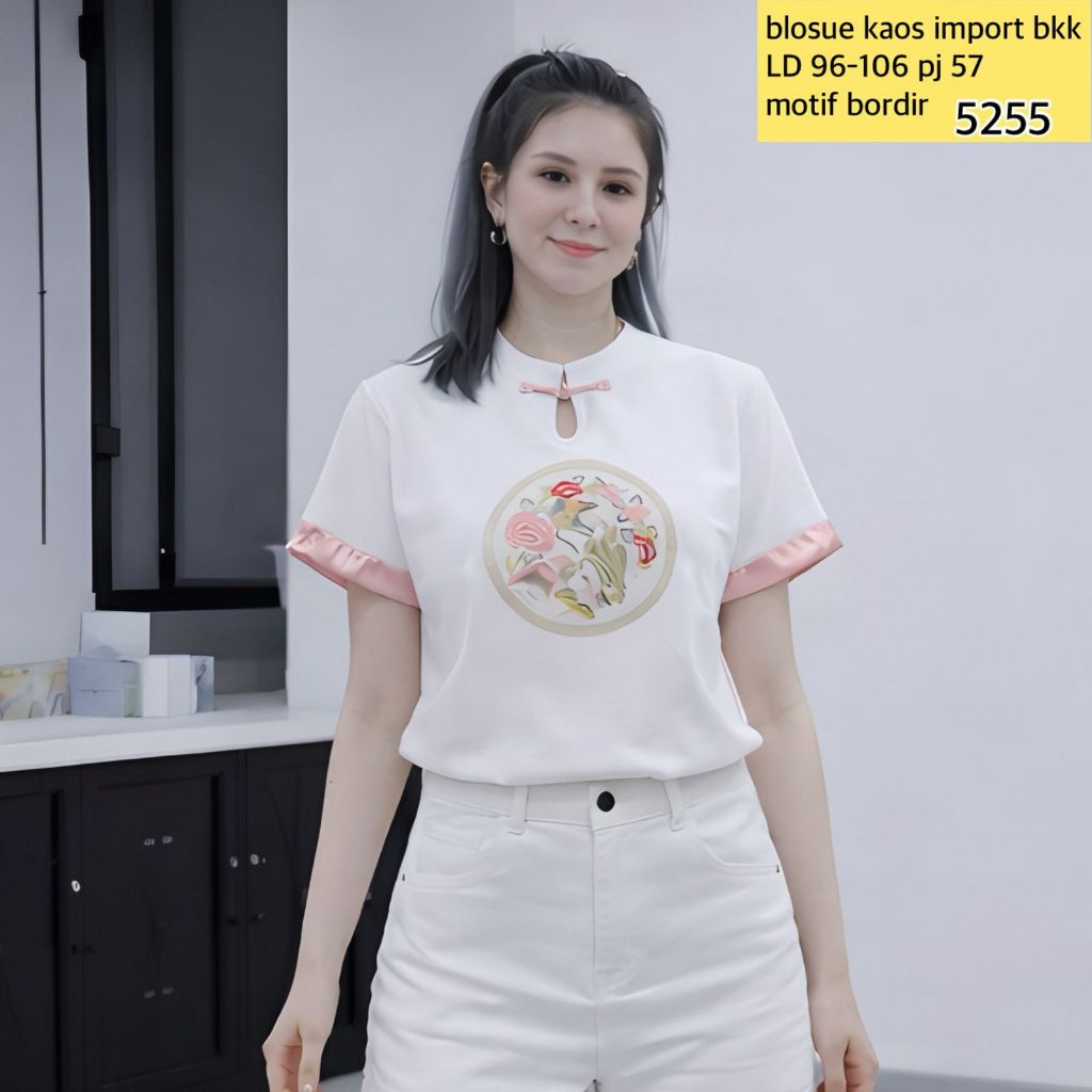 Blouse Kaos Bangkok Import Atasan Wanita Imlek Oufit Atasan Wanita Pakaian Wanita Import Blouse Kaos