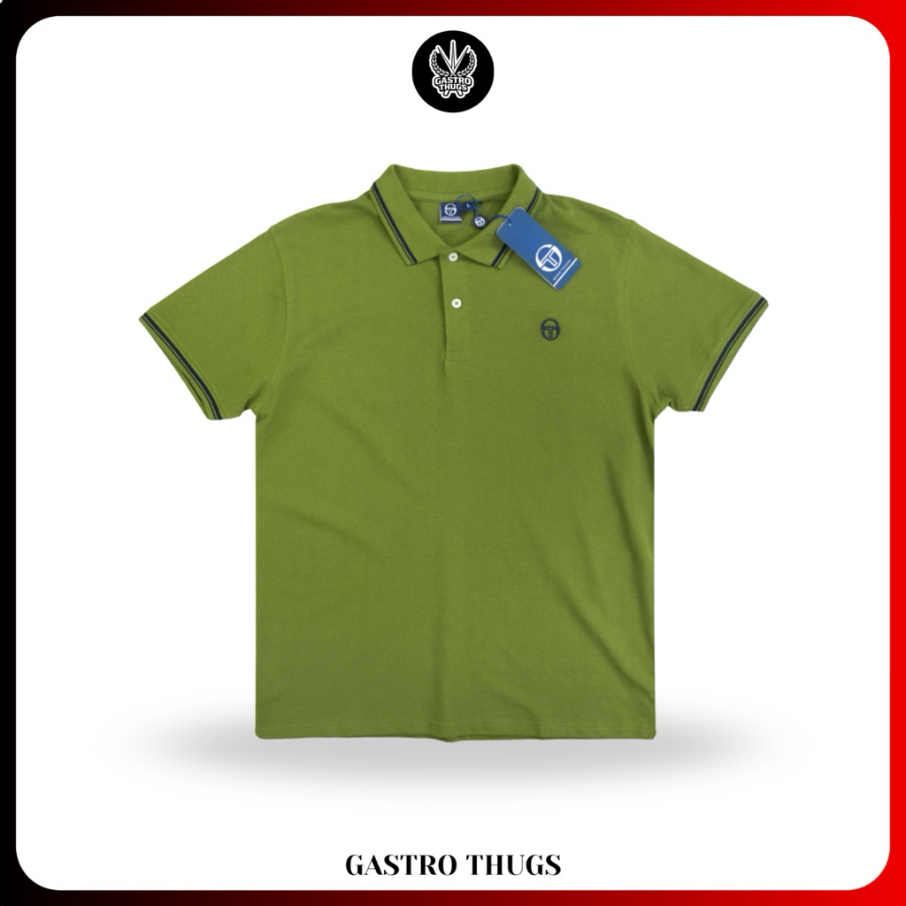 Sergio Tacchini Iconic Polo Shirt Olive 100% Originals