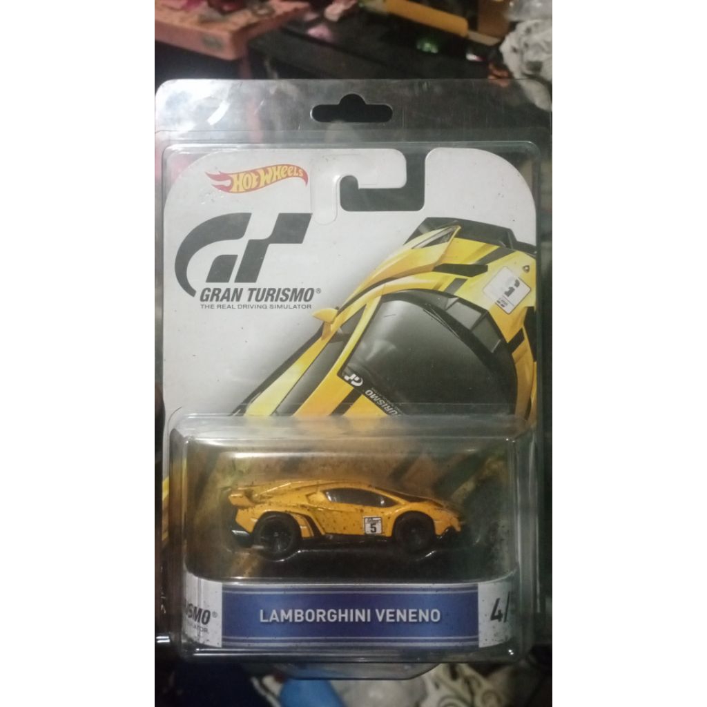 Gran Turismo hot Wheels Premium Lamborghini Veneno Retro Card FREE PROTECTOR