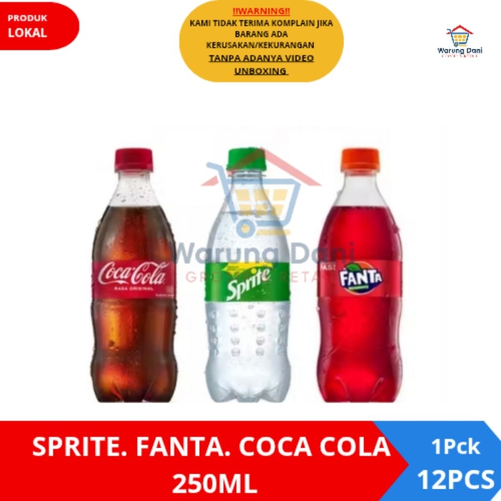 Coca Cola Sprite Fanta Botol Mini 250ML Minuman Soda Botol Kecil - 1 Pack