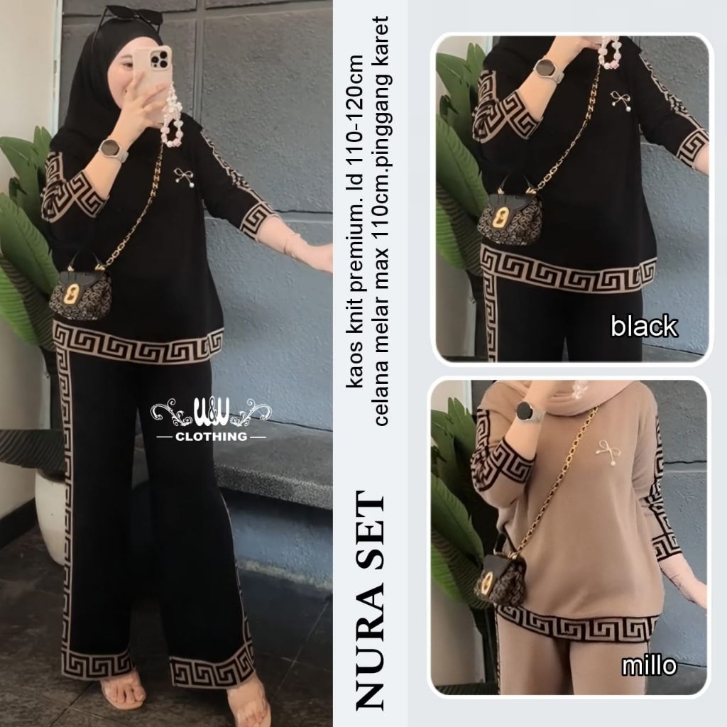 SETELAN BLOUSE WANITA JUMBO/NAURA/ONESET BLOUSE WANITA KAOS KNIT PREMIUM JUMBO LD 120 CM FIT XXL