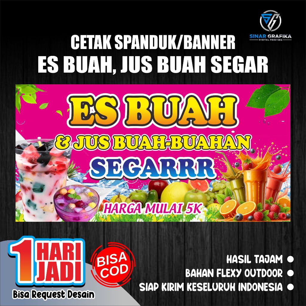 SPANDUK/BANNER ES BUAH / BANNER ES BUAH PRASMANAN / BANNER JUS BUAH