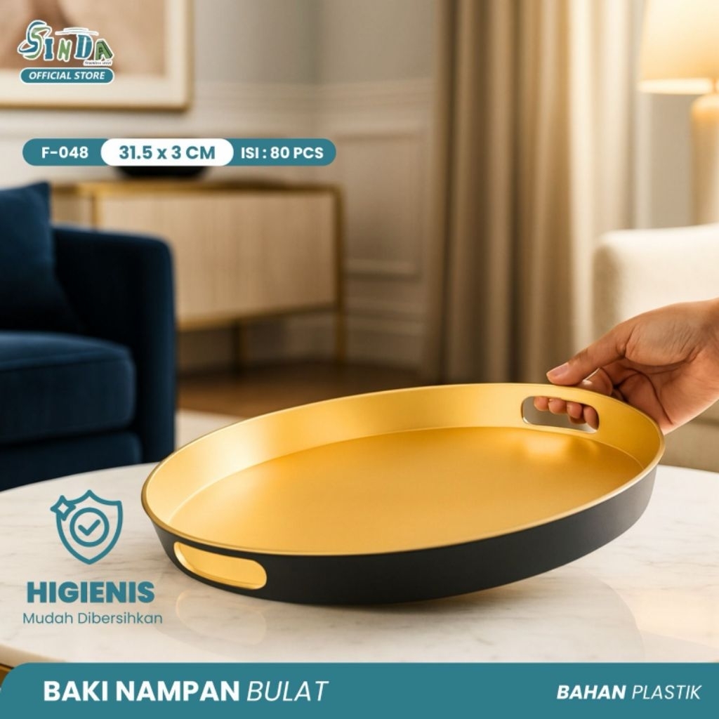 BAKI NAMPAN BULAT BLACK GOLD