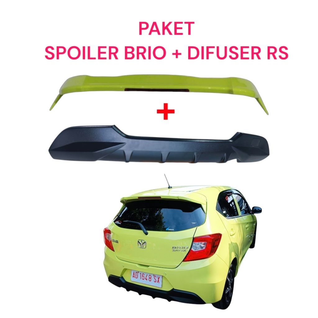 paket spoiler Brio RS + diffuser Brio RS 23 / difuser Brio RS model terbaru + spoiler RS