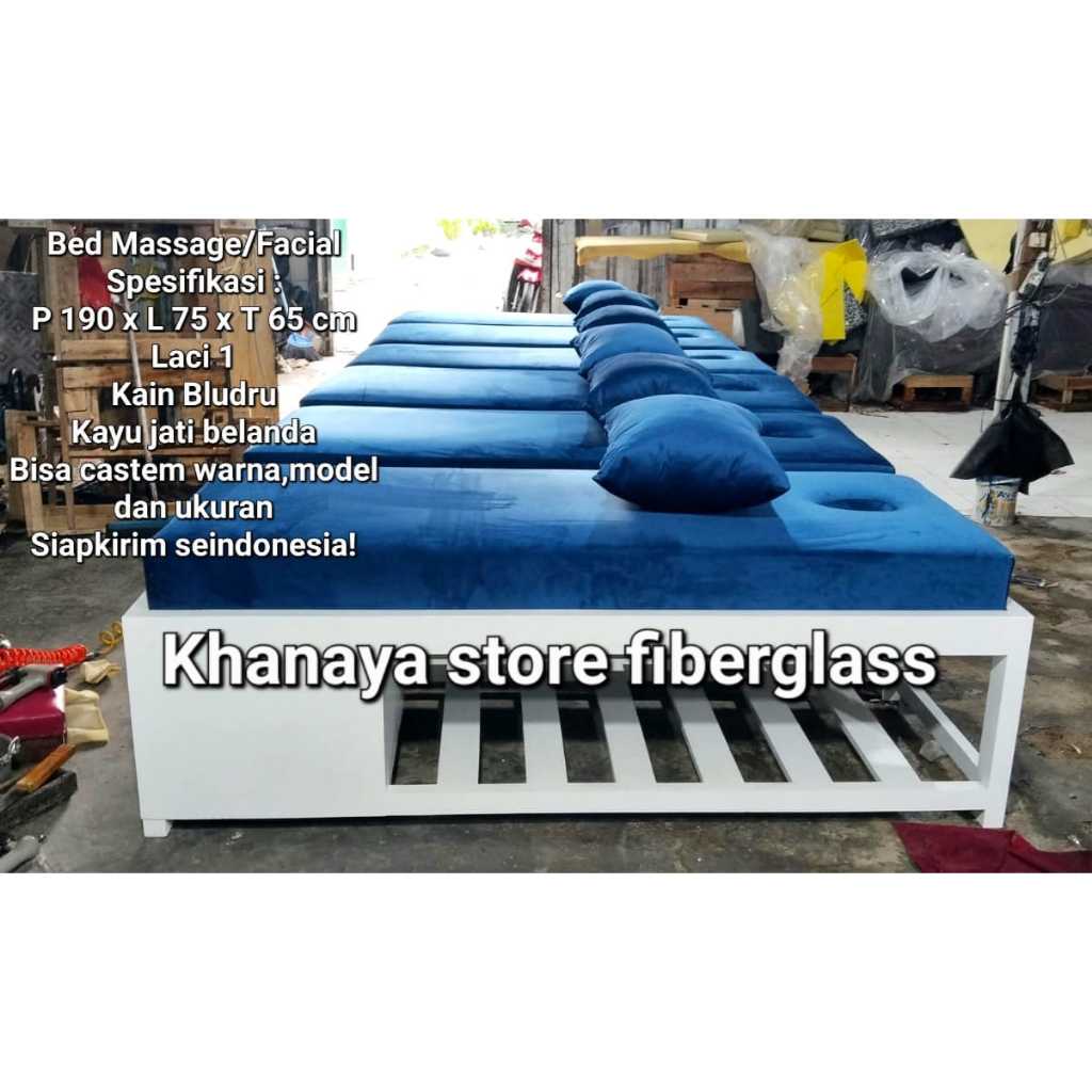 Bed pijat/Bed kayu luluran/Bed facial laci 2/Bed massage kain bldru terbaru