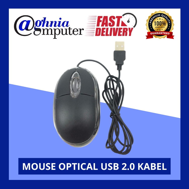 Mouse Kabel USB Optical Scroll Halus 1.3m Kompatibel PC Laptop USB 2.0