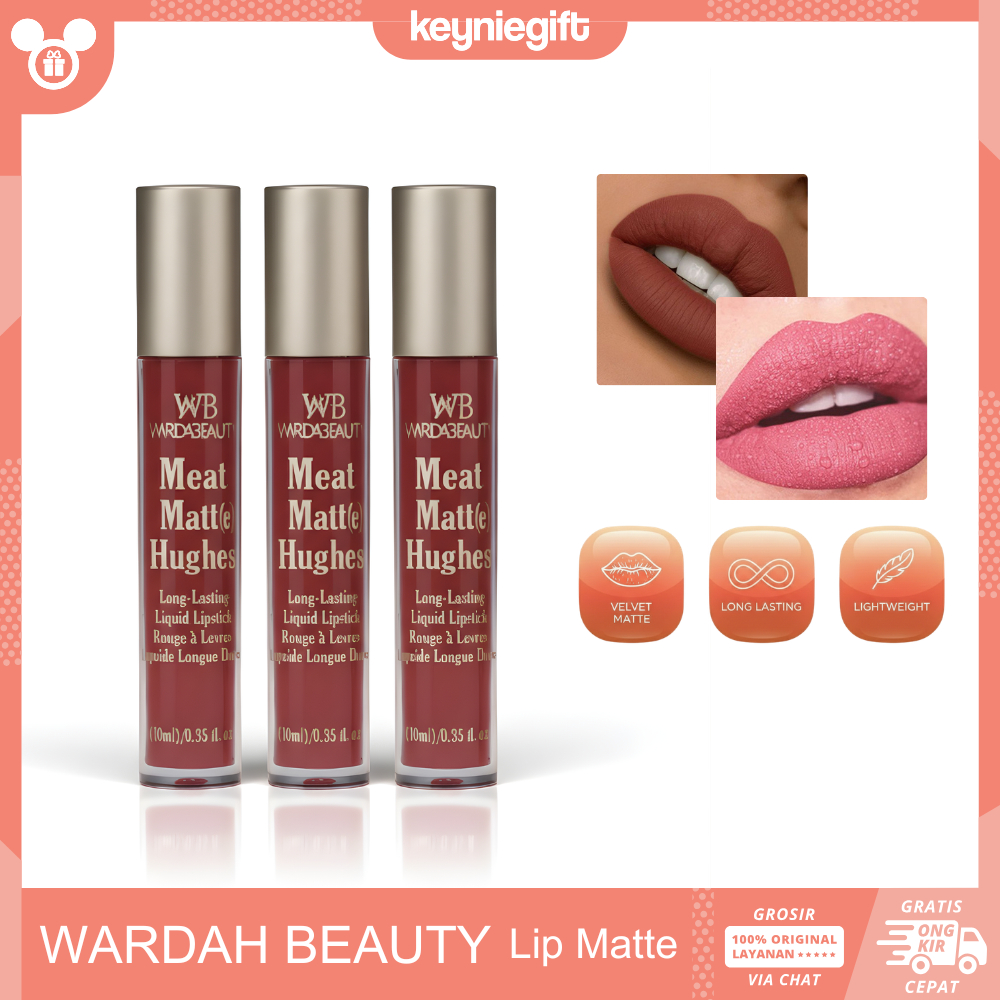 Wardah Beauty Lip Matte Meat Matt Haghs Lipstick Lipgloss Lipglaze Waterproof JJ012