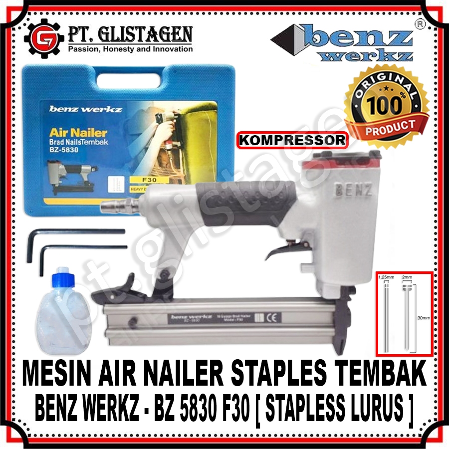 BENZ BZ-5830 F30 F 30 Mesin Air Nailer Steples Lurus Tembak Kompresor Angin BZ-5830 F30 F 30 F-30 OR