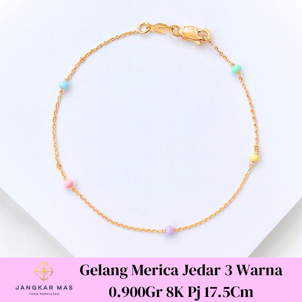 GELANG MERICA JEDAR 3 WARNA BERAT 0.900GR KADAR 8K