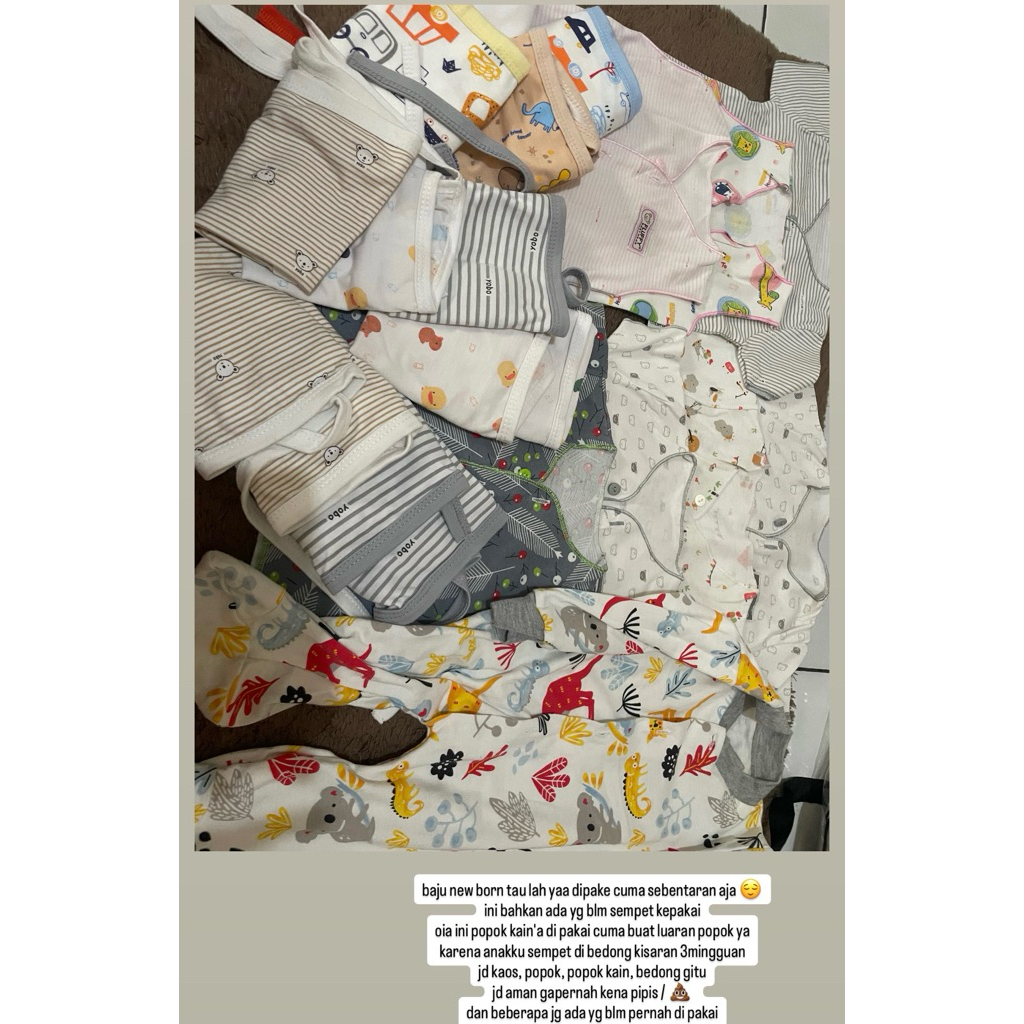 kain popok yobo | baju kutung bayi | baju tidur bayi