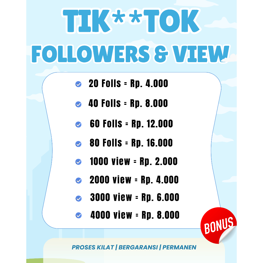 Follower View Tiktok Permanen Real Aktif Murah Proses Cepat Trusted