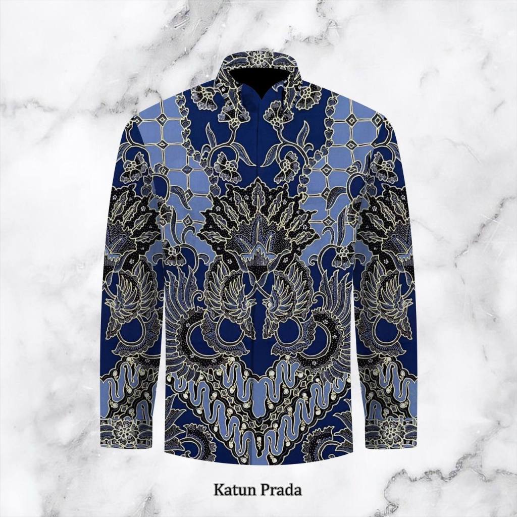 Kain Batik Tulis Exclusive Asli Tulis Manual Bahan Batik Tulis Pola Kemeja Prada Tinta Emas 654