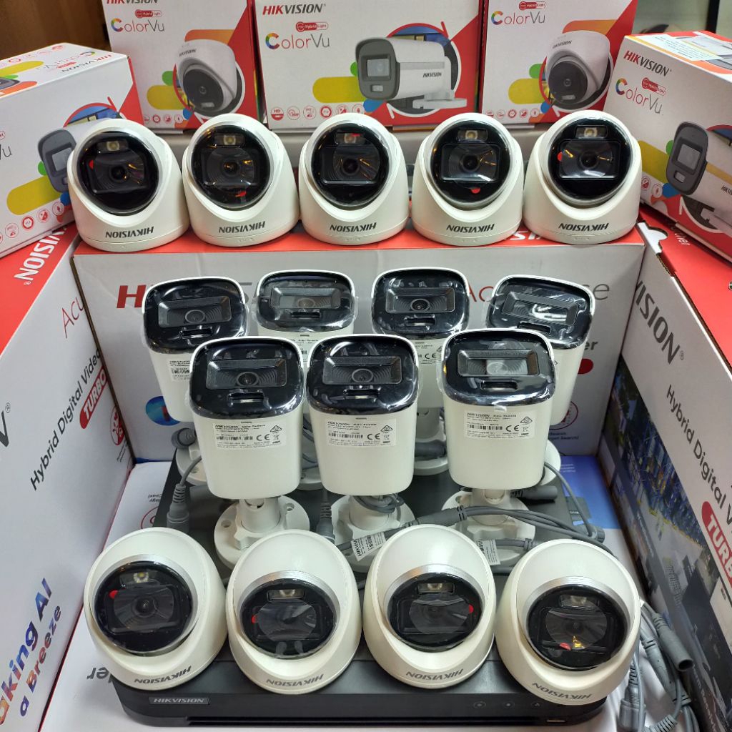 PAKET CCTV 16CH HIKVISION 16 KAMERA CCTV HIKVISION SMART HYBRID LIGHT 2MP COLORVU AUDIO