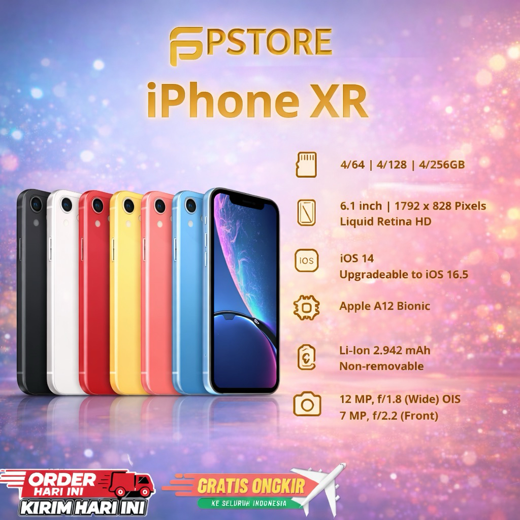 Apple IPhone XR 64GB / 128GB Original like new Fullset Garansi — All Color Ready